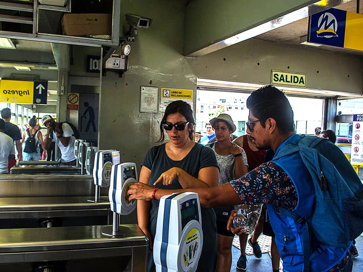 Metropolitano station in Miraflores used by tourists during the free walking tour lima